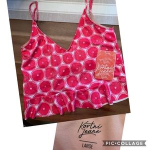 Kortni Jeane Scoop top, Large. Pink Grapefruit!